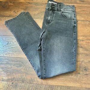 CAbi Women's Gray Cinch Straight Leg Jeans